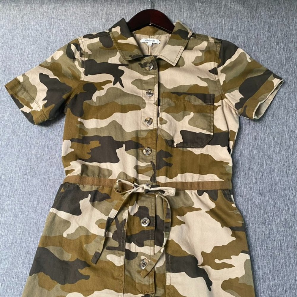 Madewell Jumpsuit Womens 4 Camo Wide Legged Cotton Coverall
